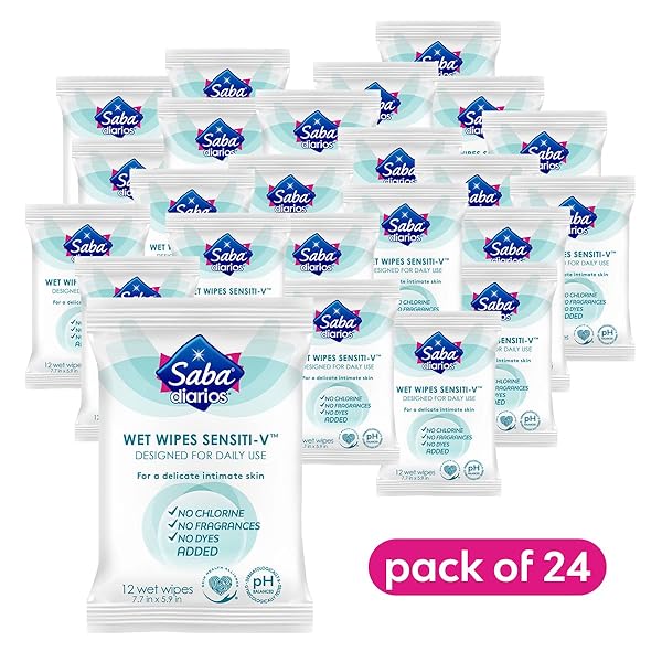 SABA SENSITI-V FEMININE WIPES, 288 COUNT (PACK OF 24)