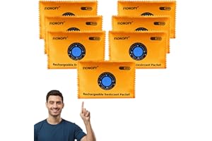 FIONOFY 110g [7 Packs] Reusable Desiccant Packs for Storage, Rechargeable Color-Changing Silica Gel Desiccant Packets - Moisture Absorbers for Storage Bins, Suitcase, Safes, Electronics & 3D Filaments