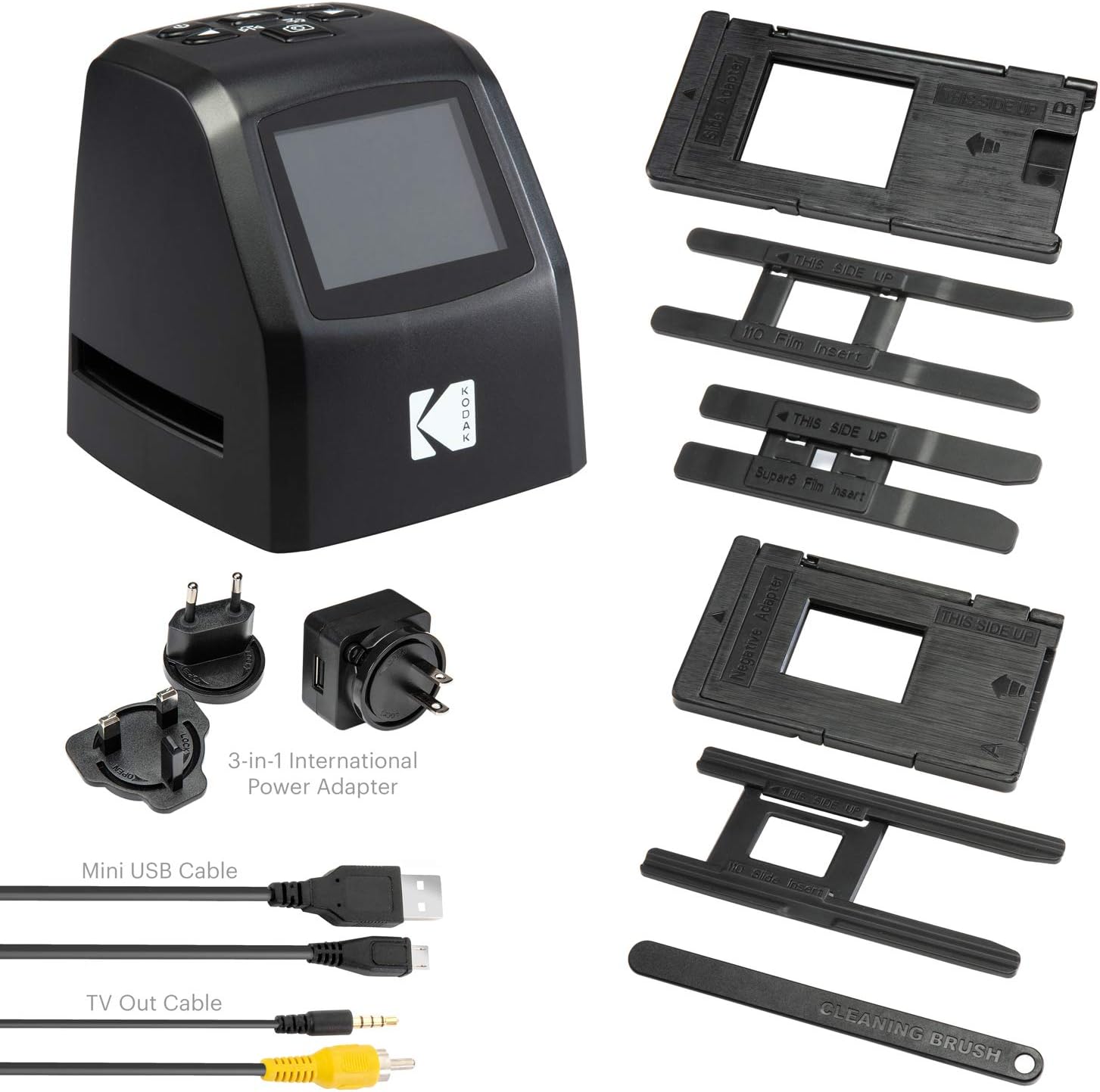 KODAK Mini Digital Film & Slide Scanner – Converts 35mm, 126, 110, Super 8 & 8mm Film Negatives & Slides to 22 Megapixel JPEG Images – Includes - 2.4 LCD Screen – Easy Load Film Adapters: Electronics