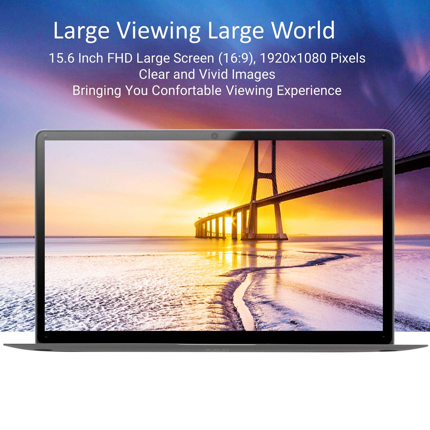 Laptop 15,6 Zoll Windows 10 Notebook - Winnovo KenBook Intel Celeron N3350, 6GB RAM + 1TB HDD, Full-HD, RJ-45, Bluetooth, USB 3.0, Micro HDMI, WLAN, 10.000MAh Akku, 64 Bit (Silber Grau)