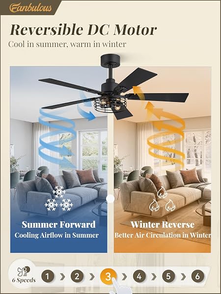FANBULOUS 2 PACK FARMHOUSE 42 INCH CEILING FANS WITH LIGHTS, BLACK INDUSTRIAL CAGED CEILING FANS FOR BEDROOM LIVING ROOM, DOUBLE-SIDED 5 BLADES RUSTIC CEILING FAN