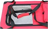 HugglePets Foldable Fabric Pet Crate Carrier Red Medium 60x42cm view 8