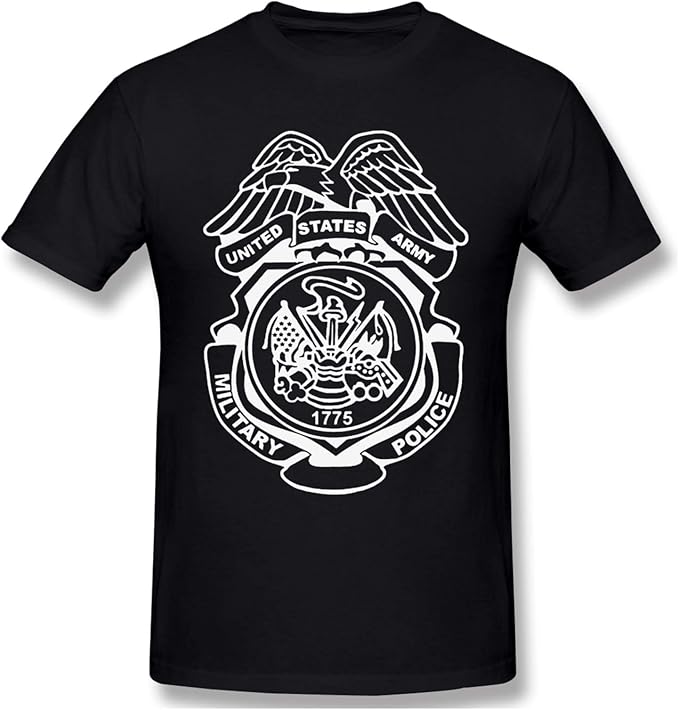 Amazon.com: GUANGZHOUHONGYUAN Us Army Military Police Badge Mens T-Shirt Casual Short Sleeve 