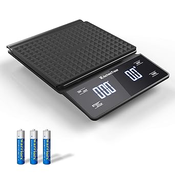 Amazon Com Kitchentour Coffee Scale With Timer 3kg 0 1g High Precision Pour Over Drip Espresso Scale With Back Lit Lcd Display Batteries Included Industrial Scientific