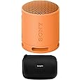 Sony SRS-XB100 Wireless Bluetooth Portable Lightweight Travel Speaker (Orange) with Travel case Bundle (2 Items)