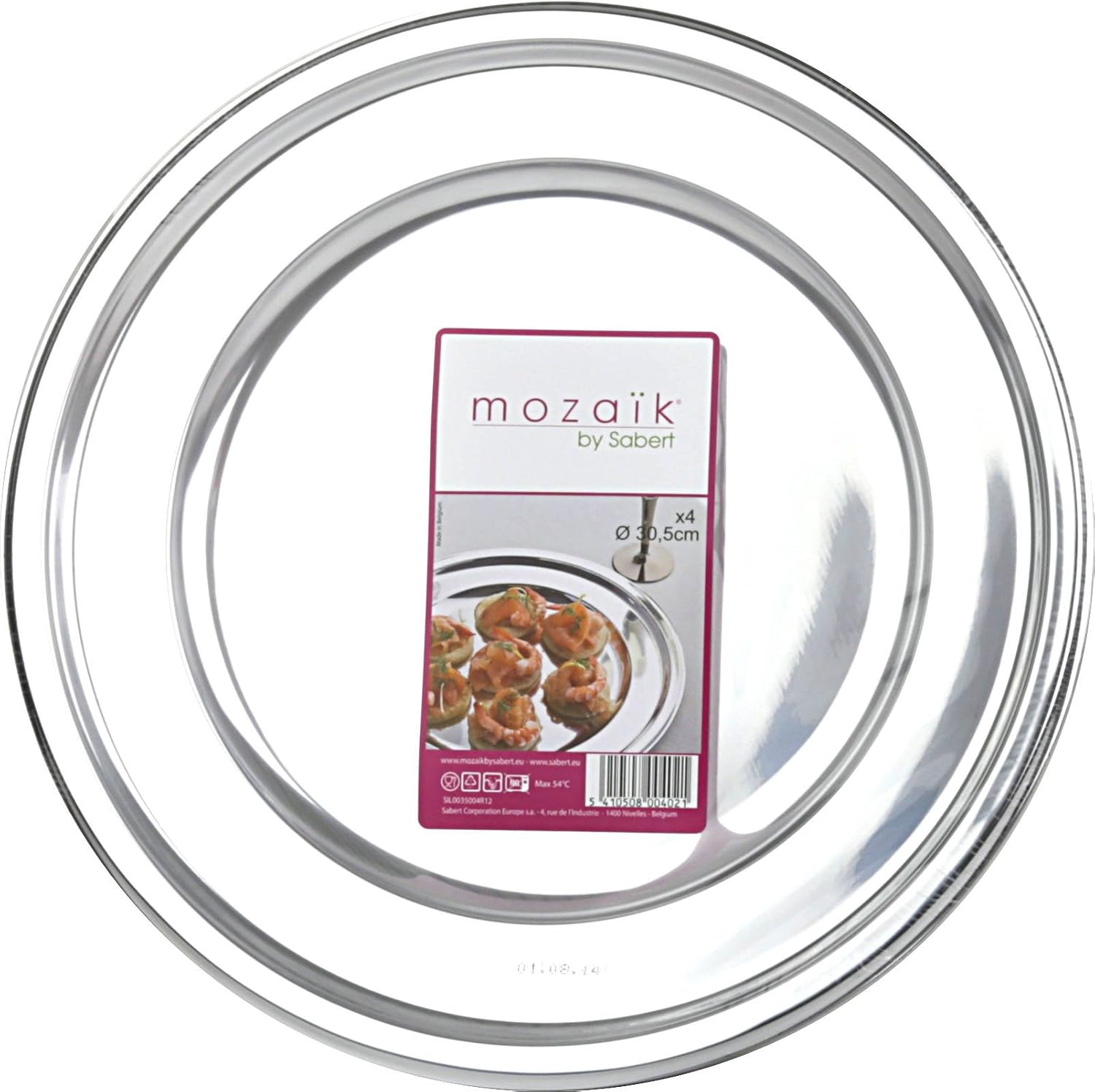 MOZAIK 4 Silver Plastic Round Charger Plate 30cm, 30 centimeters - Image 3