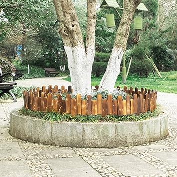 ZHANWEI Valla de jardín Bordura de jardín Carbonización Madera ...