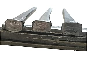 ANTIQUE HARDWARE DEPOT 2.5”- CUT COMMON NAILS - Metallic Color - Antique rustic restoration accent nails for hanging, furniture, cabins, shutters & flooring – Decorative clavos nails – Distinct SQUARE HEAD Nail – 2.5 in