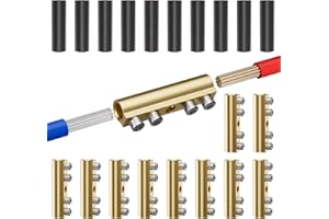 GKG Screw-Fixed Type Heat Shrink Butt Connectors,10-6 AWG Gauge Wire Connectors Kit 80A Brass Terminals, Waterproof Crimpless Wire Splice for Auto/Marine/Solar/Industrial & DIY(10pcs)