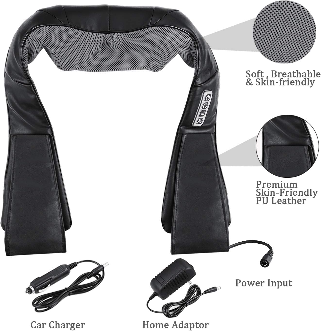 Back and Neck Massager,Neck Shoulder Massager,Electric Back Massage Deep Kneading Massage 3D Pillow for Body Massage, for Home, Office: Health & Personal Care