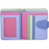 mywalit Medium Snap Leather Wallet | 9 Card Slots | ID Window &amp; Zip Coin Pocket | Viola | Stylish &amp; Compact Accessory for Men &amp; Women | Perfect for Everyday Use