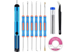 EDUPET Sainwora 10 Pcs Soldering Accessories Kit Includes 6 Pcs Soldering Assist Aid Repair Tool, Desoldering Pump, Pocket Pack Solder,Tweezers