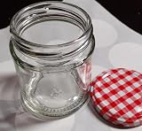 Offer Shop 190ml Glass Jam Jars with Red Gingham Lids - 8 Set view 5