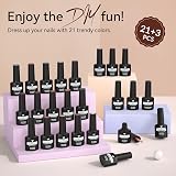 VANREESA Gel Nail Polish Set 21 Colors Base Coat Top Coat 24W UV view 7