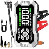 Car Jump Starter with Air Compressor,4000A Car Battery Jump Starter,150PSI Portable Tire Inflator,12V Jump Box Battery Pack (8L Gas 6L Diesel Engine) Car Battery Charger,LED Light,and Jumper Cables