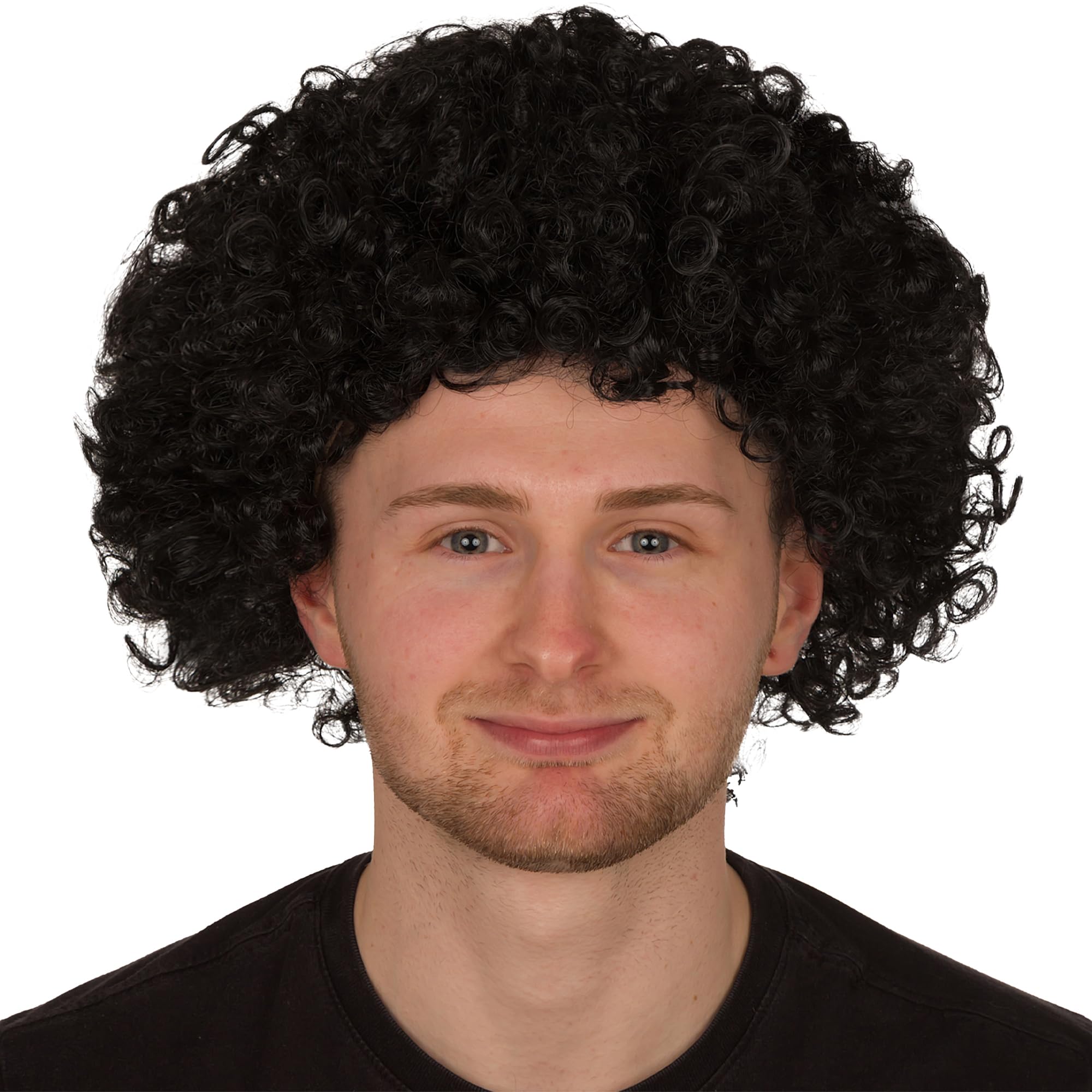 Mens Afro Wig - Fun Curly Hair Coloured Afro Wigs Fancy Dress Accessories for 70s Disco Costume - Curly Synthetic Hair for 80s Fancy Dress Men and Women
