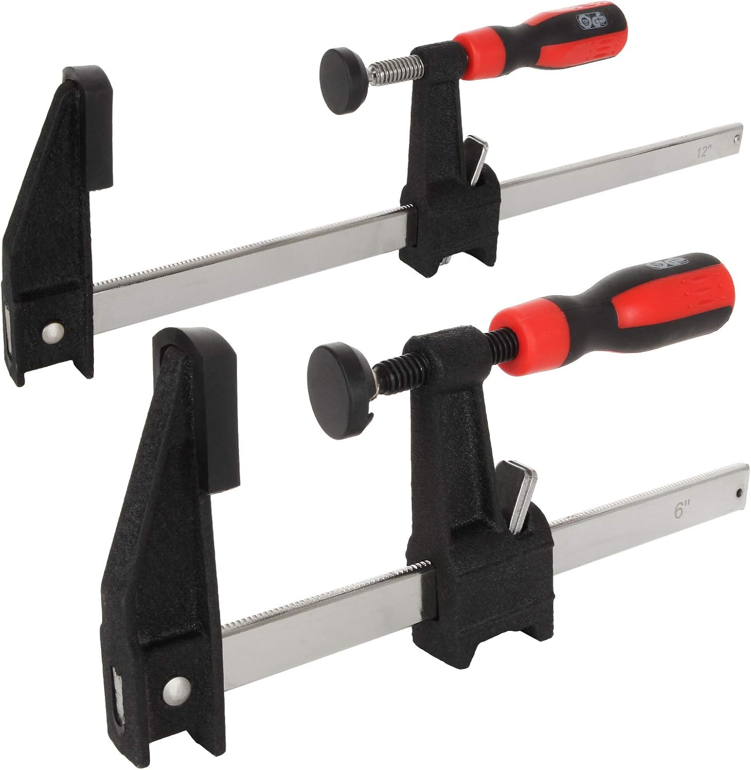 LISHINE 6 & 12 Steel Bar Clamps Set, 2 Pack Quick Grip Clamps Light