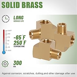 Ailbiuko 2PCS Barstock Street Tee Fittings,3/8" NPT