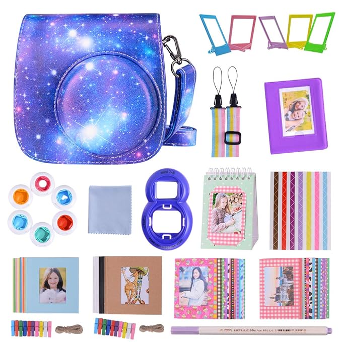 Goocor 15 in 1 Instax Mini 9 Kamera Zubehör Set für Fujifilm Instax Mini 9/Mini 8/Mini 8+ Kamera,inklusive Mini 9 Case (Myste
