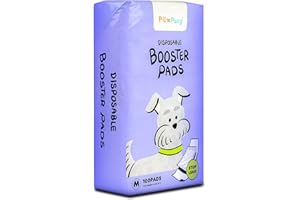 PAWPANG Disposable Dog Diaper Liners Booster Pads for Male & Female Dogs, 100ct, 4 Sizes Variations, Doggie Diaper Inserts fit Most Types of Dog Diapers - Pet Belly Bands & Male Wraps (Medium 100ct)