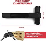 GADLANE Black T-Bar Steering Wheel Lock Car Security with 2 Keys view 2