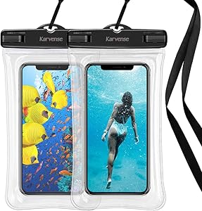 Waterproof Phone Pouch Floating, Karvense Universal Waterproof Phone Case/Bag Floating, Clear Underwater Cell Phone Dry Bag, for iPhone, Samsung Galaxy, LG, Moto, Pixel, Phones up to 6.9''– 2 Pack
