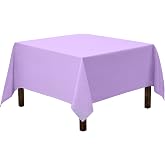 Gee Di Moda Square Tablecloth - 52 x 52 Inch Lavender Table Cloth for Small Square or Round Tables - Heavy Duty Washable Fabric - for Buffet Table, Holiday Party, Dinner, Wedding &amp; Baby Shower