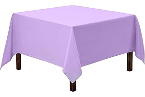 Gee Di Moda Square Tablecloth - 52 x 52 Inch Lavender Table Cloth for Small Square or Round Tables - Heavy Duty Washable Fabric - for Buffet Table, Holiday Party, Dinner, Wedding & Baby Shower