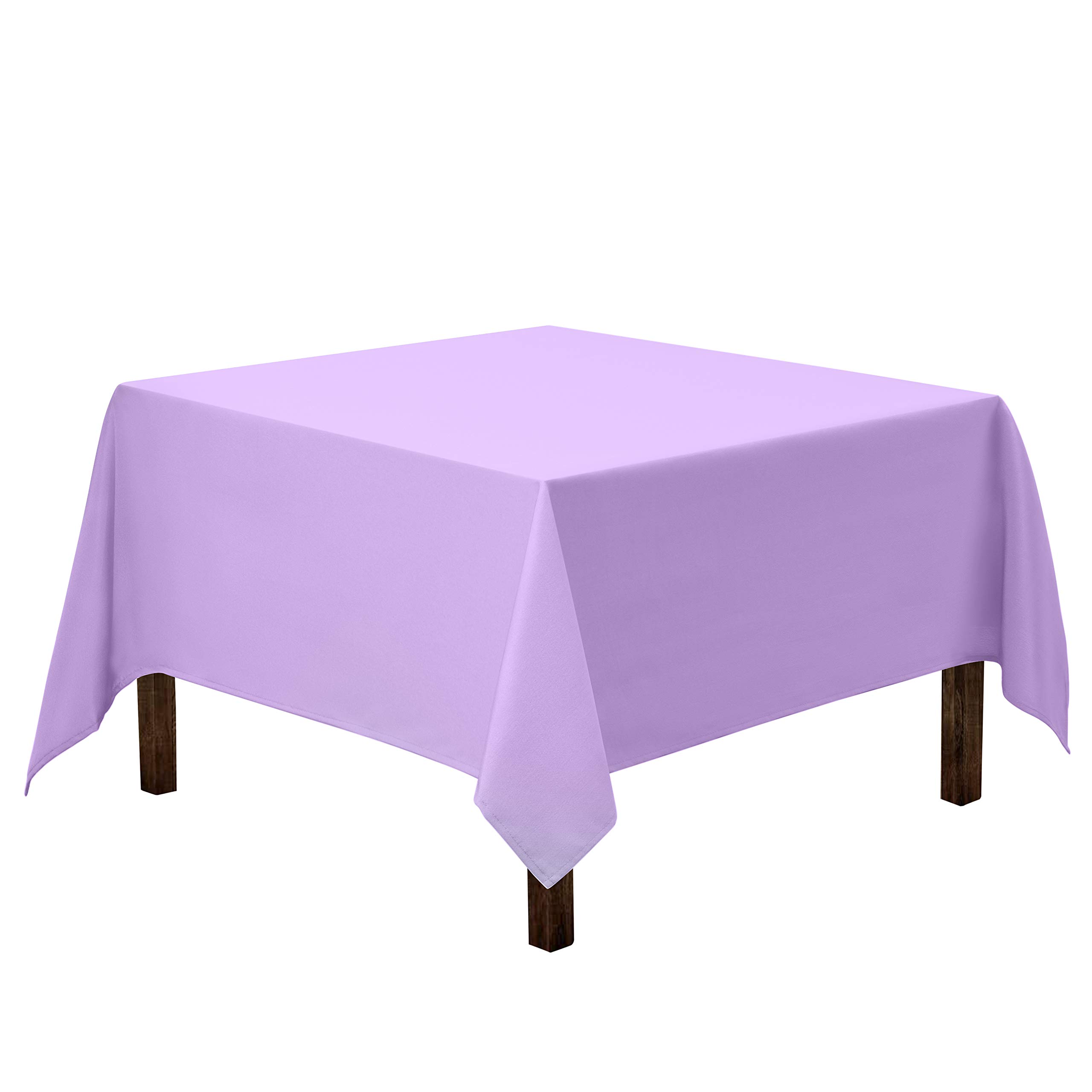 Gee Di Moda Square Tablecloth - 52 x 52 Inch Lavender Table Cloth for Small Square or Round Tables - Heavy Duty Washable Fabric - for Buffet Table, Holiday Party, Dinner, Wedding & Baby Shower