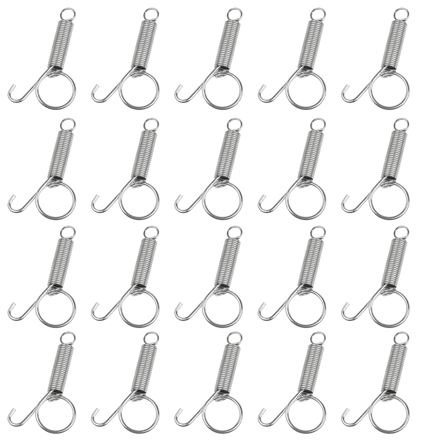 HIXNUG Pet Cage Spring Hooks Multifunctional Cage Door Spring Latch Metal Finger Spring Hook for Fixing Bunnies Birds Cages Hook Pet Cage Door (20)