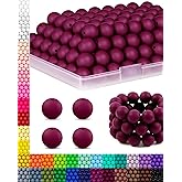 150PCS FIVEIZERO Silicone Beads 15mm for Keychain Making, Bulk Rubber Beads for DIY Crafts, Pens, Bracelets, and Necklaces.(Dark Burgundy)