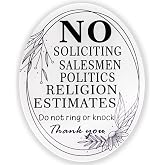 RAMIEYOO No Soliciting Sign for Front Door &ndash; 2 Pack Elegant Acrylic Do Not Knock or Ring Doorbell Sign, Self-Adhesive No Solicitors for Home, Office, House Entry &ndash; 3.9"x 5"