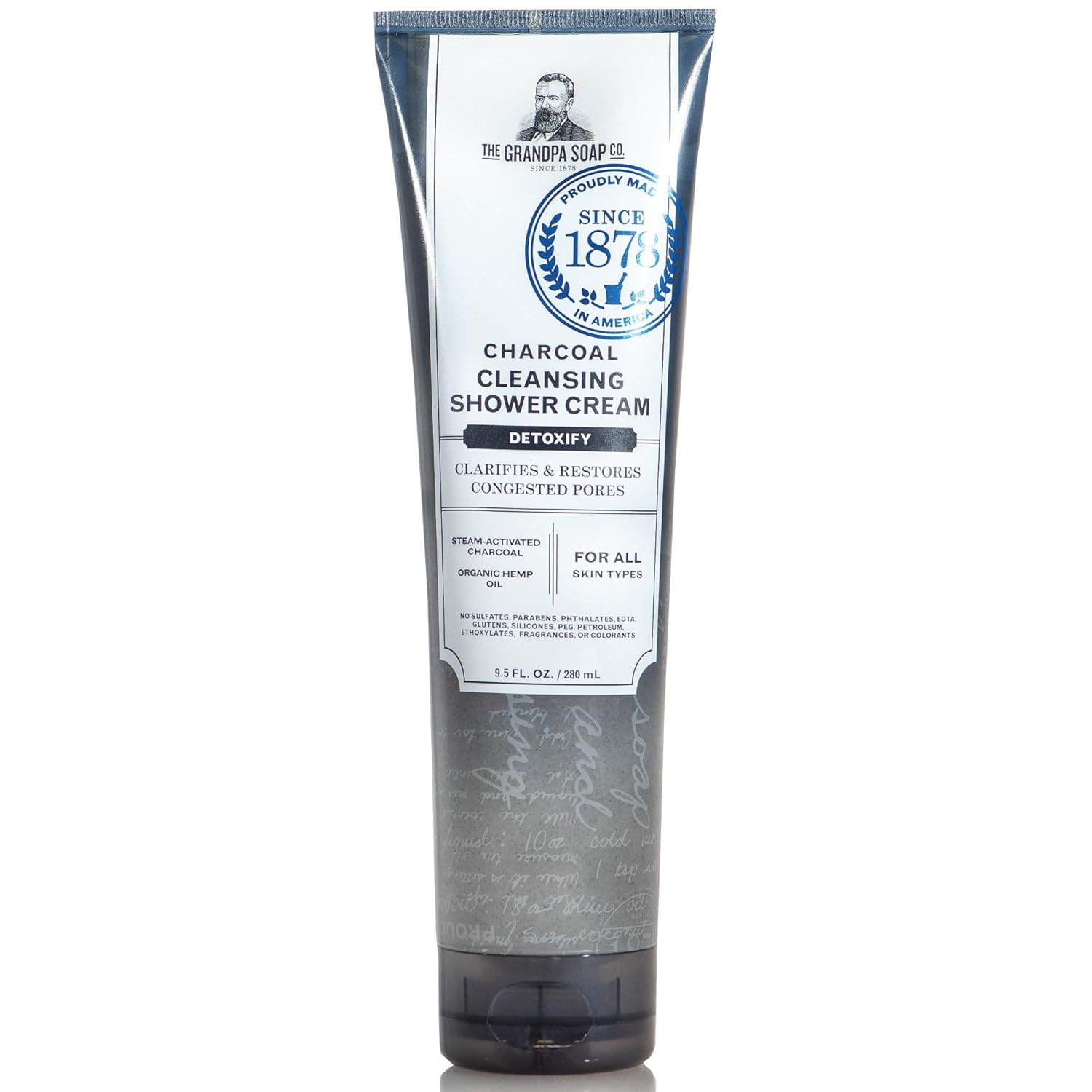 CHARCOAL - CLEANSING SHOWER CREAM - 9.5 FL. OZ - The Grandpa Soap Company