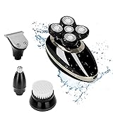 Waterproof Men's Electric Shaver and Trimmer Grooming Kit, Rechargeable 4-in-1 E