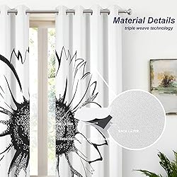 Batmerry White Black Sketch Sunflower Blackout