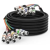 EBXYA 8 Channel XLR Snake Cables 25ft - XLR Male to Female Microphone Cable | 8 Colored Balanced Mic Cord for Live, Recording, Studios, 1 Pack