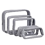 Remobia Hicol TSA Approved 5-Piece Diaper Bag Organizer Pouch Set Clear Waterproof TPU Kids Toiletry Storage Set Travel Packing Clutch Cube Bags for Baby Nursing (Dark Gray)