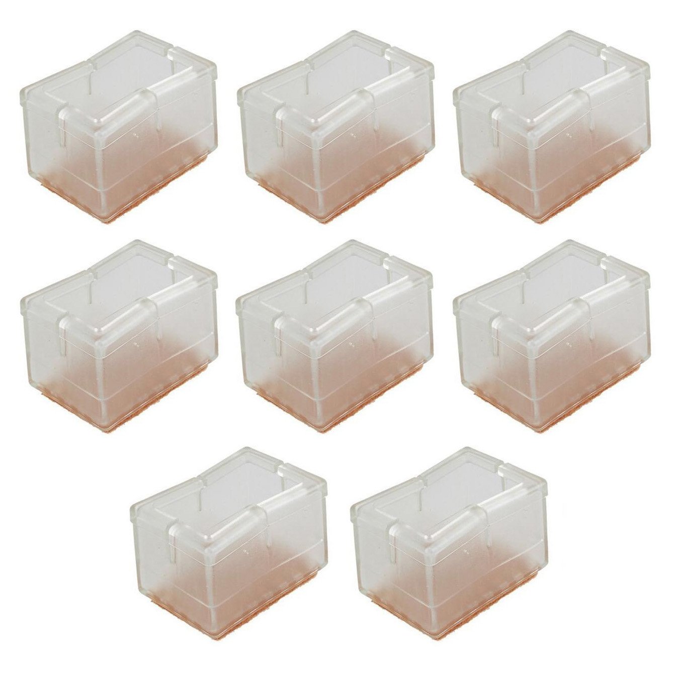 UOOOM 8 pcs Rectangle Bottom Rectangle Opening Chair Leg Caps Silicone Furniture Table Feet Protector Pads Floor Protector (1621/3742-15#) โ image 1