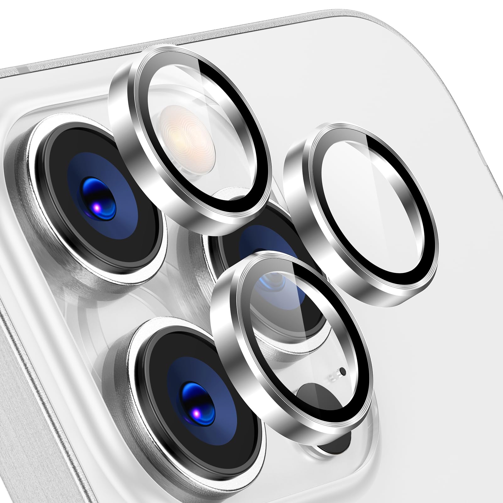 Tensea Camera Lens Protector Compatible for iPhone 16 Pro Max/16 Pro/14 Pro Max/14 Pro, Metal Aluminum Alloy Tempered Glass Cover Camera Screen Protector Accessories, Case Friendly