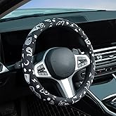 Magic Witch Steering Wheel Cover Auto Steering Wheel Protector, Anti-Slip, Breathable, Absorbing Sweat, Universal Car Accessories 14.5–15 inch,Fit for Most Car, Trucks, SUV