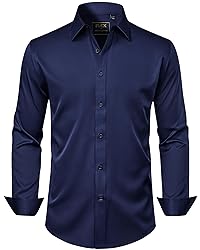J.VER Men's Dress Shirts Solid Long Sleeve Stretch