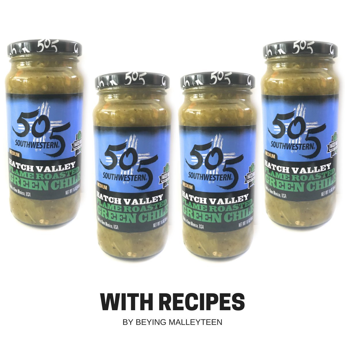 505 Southwestern 16oz jars Flame Roasted Green Chile Medium (4pk