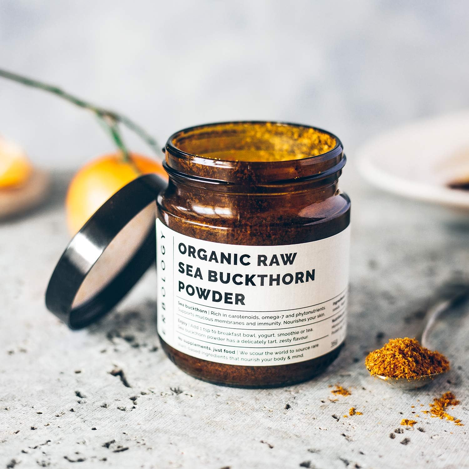 Erbology Organic Sea Buckthorn Powder 50g, 50 Servings, Skin Health and Immunity Support, Rich in Omega-7 (6.5%) - Image 5