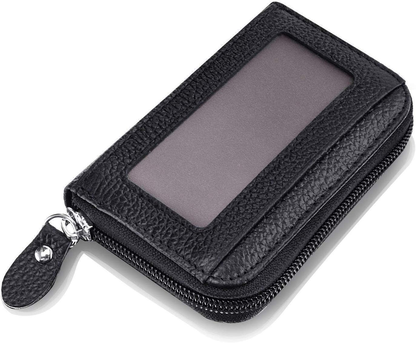 Cable HunterTM Pure Black Leather Credit Card Holder (Black Leather)