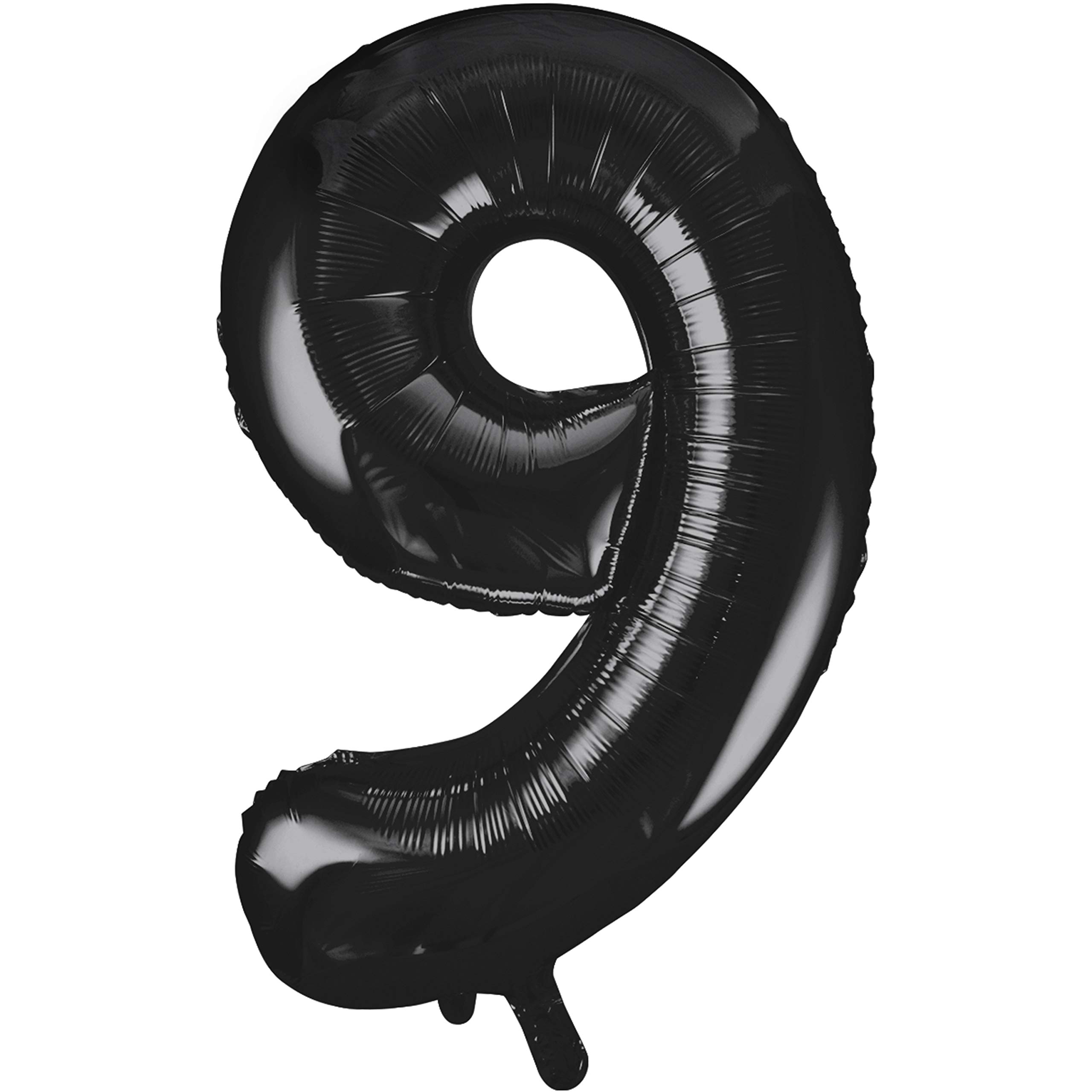 Black Number 9 Shaped Large Foil Balloon (86cm) 1 Piece - Perfect for Birthday Parties and Special Events โ image 1