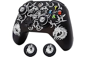 Xbox-One Controller Skin, BRHE Anti-Slip Silicone Cover Protector Case Accessories Set for Microsoft Xbox 1 Gamepad Joystick with 2 Thumb Grips Caps (White)
