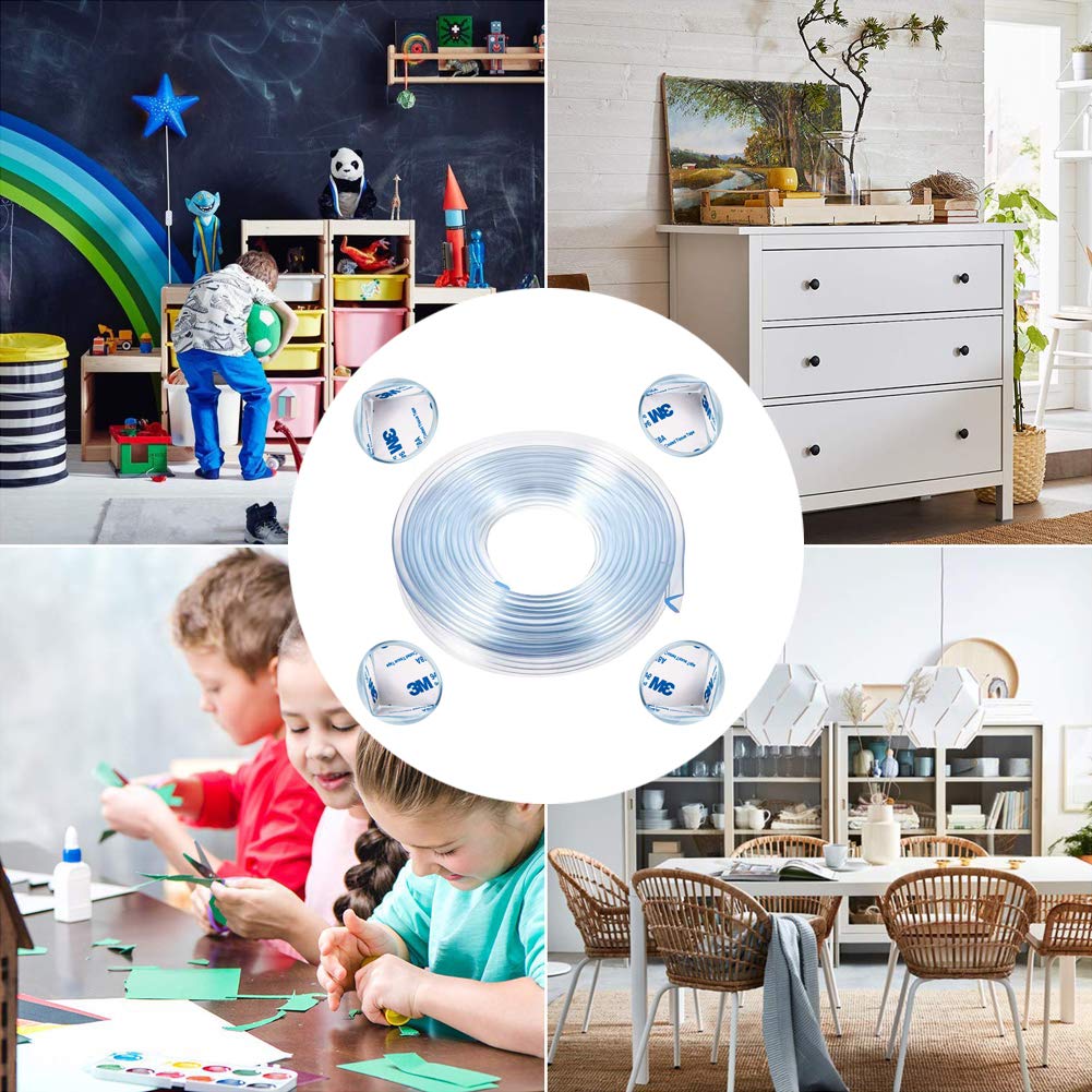 Corner Guards Baby Proofing Corner Protector, Clear Furniture Edge Guard Child Safety Kit Soft Silicone Bumper Strip 10ft(3m) with Upgraded Pre-Taped Strong Adhesive Toddler Corner Protector(4 Pack) : Baby