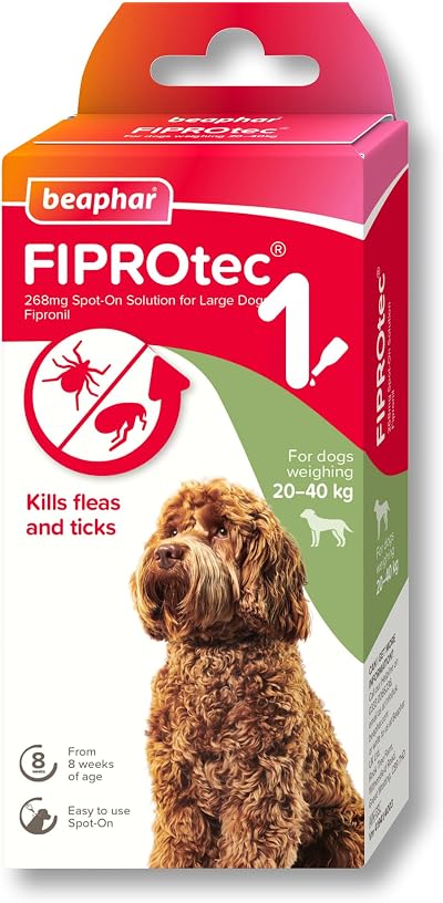 Beaphar FIPROtec Spot-On Large Dogs 20-40kg 1 Pipette Flea Tick Treatment