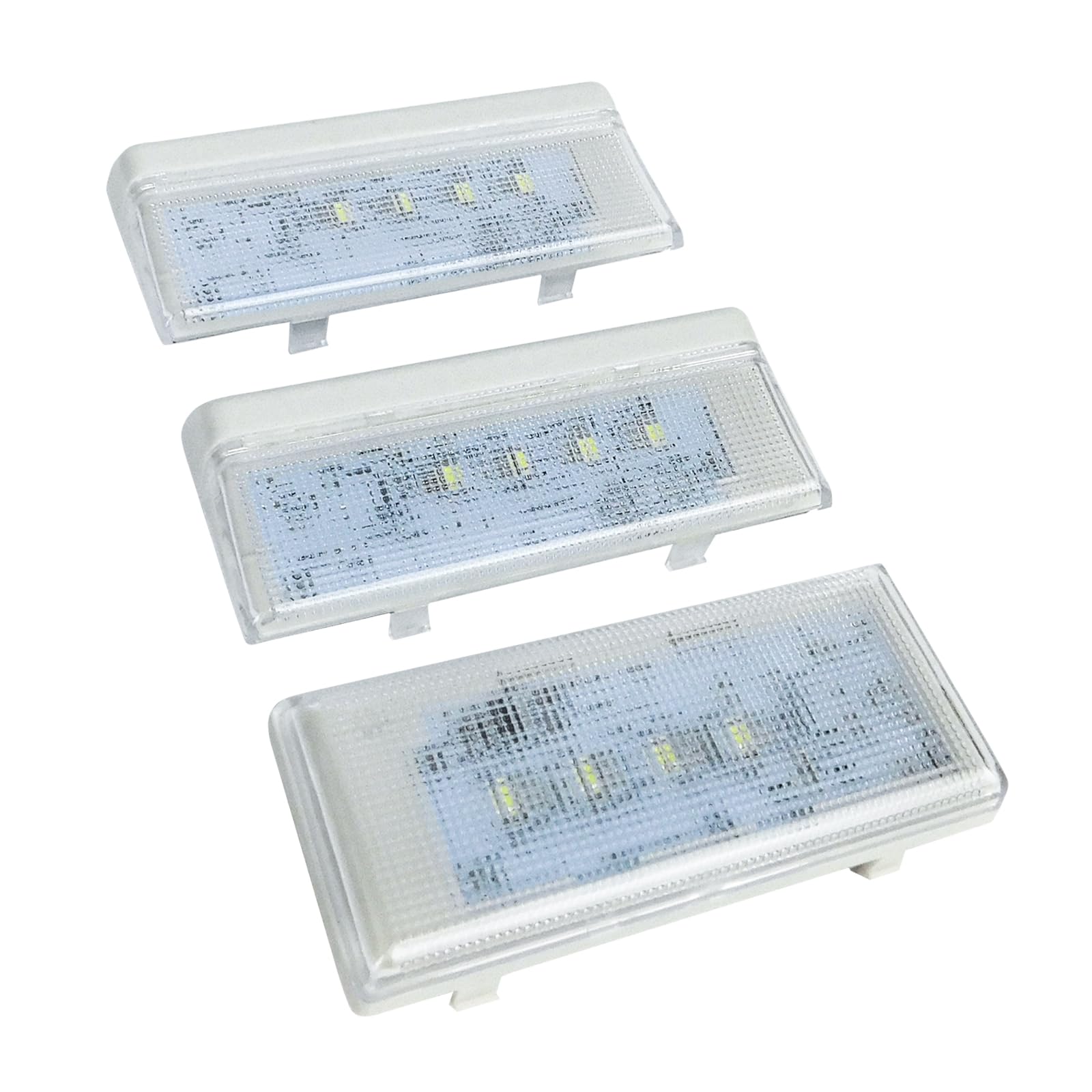 Photo 1 of 2 Pcs W10515057 & 1 Pc W10515058 Refrigerator LED Light Set With Tapered Lens and Bezel, Compatible with Whirlpool, Kenmore, Maytag, and KitchenAid Refrigerators LED Light SET (3 pc)