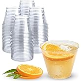Prestee Pack of 400 Small Clear Plastic Cups - 5oz Disposable Cocktail Glasses - Stackable Plastic Party Tumblers for Serving Wine, Champagne, Punch, Soda, or Snacks